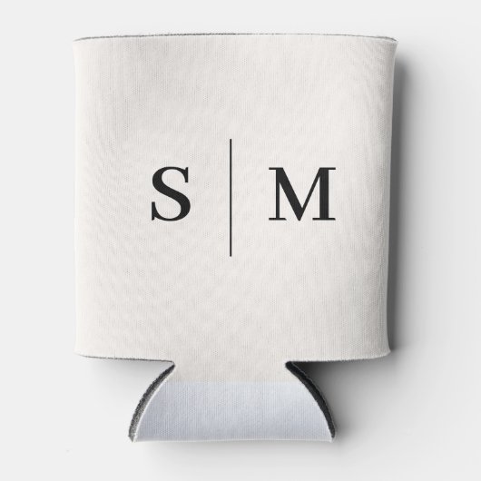 Classic Monogram Elegant White Wedding Can Cooler (Voorkant)