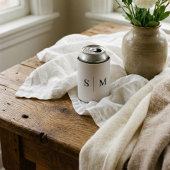 Classic Monogram Elegant White Wedding Can Cooler