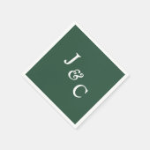 Classic Monogram Emerald Green Wedding Napkin Servet (Hoek)