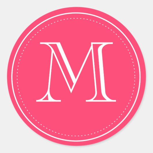 Classic Monogram Envelop Seal door Origami Prints Ronde Sticker (Voorkant)