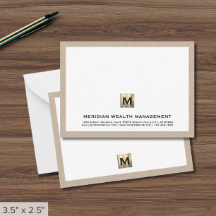 Classic Monogram Financiële Nota Kaart Notitiekaartje