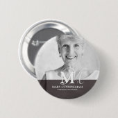 Classic Monogram Foto Memorial Ronde Button 5,7 Cm (Voorkant /achterkant)