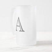 Classic Monogram Frosted Glass Beer Mok (Voorkant links)