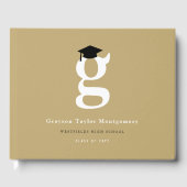 Classic Monogram G And Graduation Cap Grad Party Gastenboek (Voorkant)