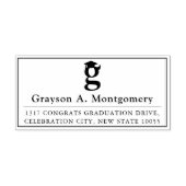 Classic Monogram G Black Graduation Cap Address Zelfinktende Stempel (Design)