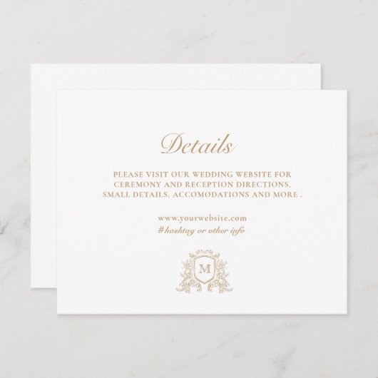 Classic Monogram Gold en White Behuizing Kaart (Voorkant / Achterkant)