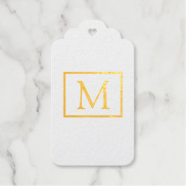 Classic Monogram Gold Foil Gift Tag