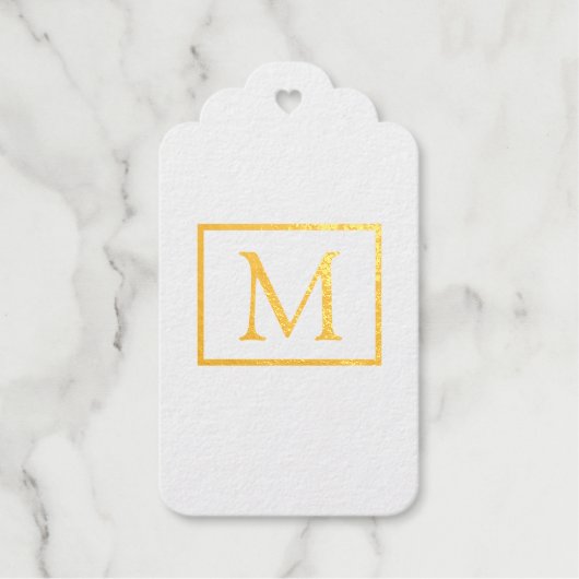 Classic Monogram Gold Foil Gift Tag (Voorkant)