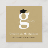 Classic Monogram Gold 'G' Graduation College Fund Informatiekaartje (Voorkant)