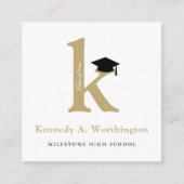 Classic Monogram Gold 'K' Graduation College Fund Informatiekaartje (Voorkant)