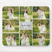 Classic Monogram Gray Photo Collage Muismat (Voorkant)