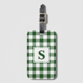Classic Monogram Green White Buffalo Check Patroon Bagagelabel (Voorkant (verticaal))