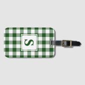 Classic Monogram Green White Buffalo Check Patroon Bagagelabel (Voorkant (horizontaal))