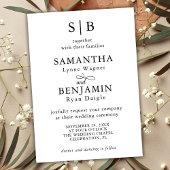 Classic Monogram Initiaal Elegante bruiloft Kaart