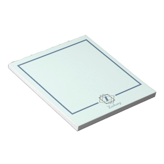 Classic Monogram Initiaal in Lijsten Aangepaste na Notitieblok (Schuin)