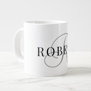 Classic Monogram Initiaal Naam Grote Koffiekop
