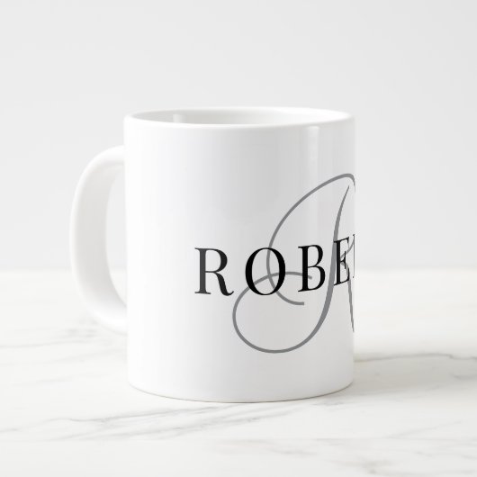 Classic Monogram Initiaal Naam Grote Koffiekop (Links)