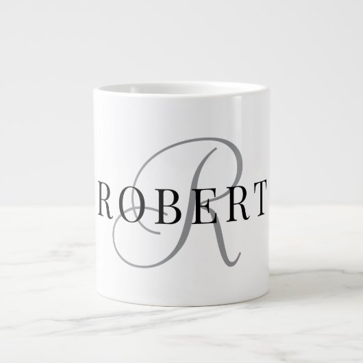Classic Monogram Initiaal Naam Grote Koffiekop (Voorkant)