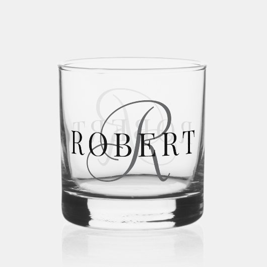 Classic Monogram Initiaal Naam Whisky Glas (Voorkant)