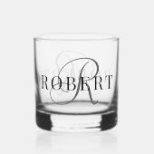 Classic Monogram Initiaal Naam Whisky Glas (Achterkant)