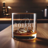 Classic Monogram Initiaal Naam Whisky Glas