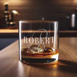 Classic Monogram Initiaal Naam Whisky Glas