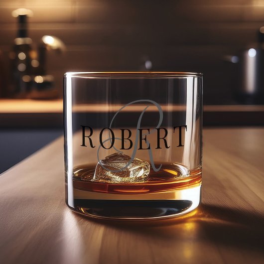 Classic Monogram Initiaal Naam Whisky Glas