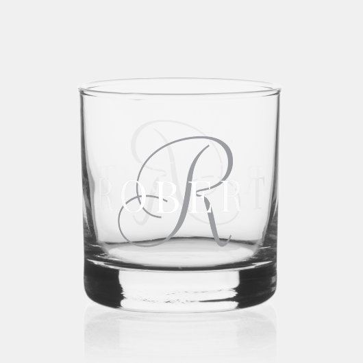 Classic Monogram Initiaal Naam Whisky Glas (Achterkant)