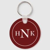 Classic Monogram Initiaal Red Sleutelhanger (Voorkant)