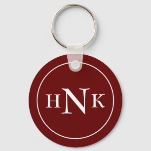 Classic Monogram Initiaal Red Sleutelhanger