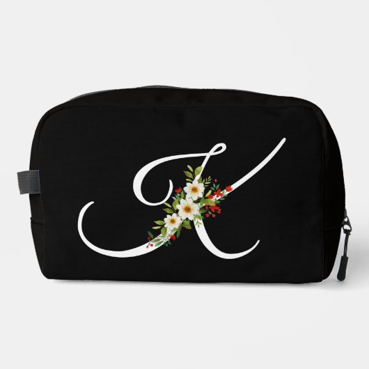 Classic monogram initial red flower mother gift toilettasje (Voorkant)