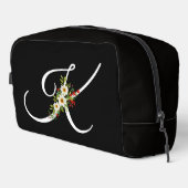 Classic monogram initial red flower mother gift toilettasje (Rechterhoek)