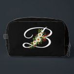 Classic monogram  initial white flower mother gift toilettasje<br><div class="desc">Want to make Mom's day extra special this Mother's Day? I've got a fantastic gift idea! Imagine her delight when she unwraps this Classic Monogram Toiletry Bag. It's so cute and roomy, with a gorgeous monogram and the prettiest red and white watercolor flowers! Not only is it beautiful, but it's...</div>