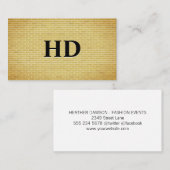 Classic Monogram Initialen | goudbakstenen muur Visitekaartje (Voorkant / Achterkant)