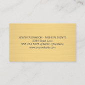 Classic Monogram Initialen | Gouden textuur Visitekaartje (Achterkant)