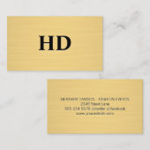 Classic Monogram Initialen | Gouden textuur Visitekaartje (Voorkant / Achterkant)