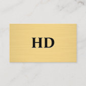 Classic Monogram Initialen | Gouden textuur Visitekaartje (Voorkant)