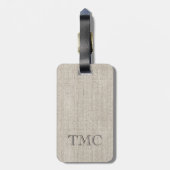 Classic Monogram Initialen linen Fabric-reis Bagagelabel (Achterkant verticaal)