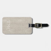 Classic Monogram INITIALEN Linnen Stof Reizen Bagagelabel (Voorkant horizontaal)