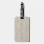 Classic Monogram INITIALEN Linnen Stof Reizen Bagagelabel (Achterkant verticaal)
