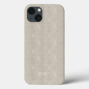 Classic Monogram Initialen Luxury Linen Fabric Tec Case-Mate iPhone Case