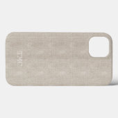 Classic Monogram Initialen Luxury Linen Fabric Tec Case-Mate iPhone Case (Achterkant (horizontaal))