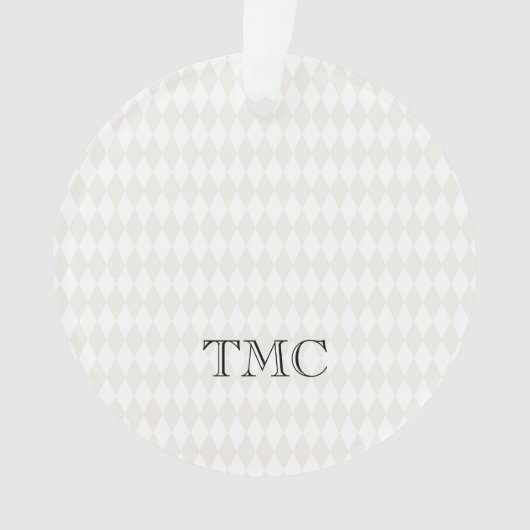 Classic Monogram INITIALEN Zwart Wit Beige Chic Ornament (voorkant)