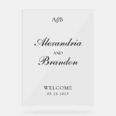 Classic Monogram Initials and Ampersand Wedding Acryl Bord (Voorkant)