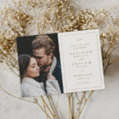 Classic Monogram Ivory Wedding Photo Save The Date