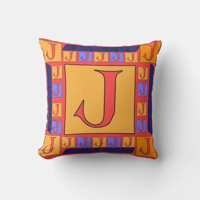 CLASSIC MONOGRAM J BLUE GRORDER KUSSEN (Voorkant)