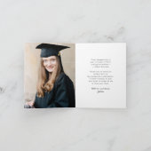 Classic Monogram J Graduation Cap Modern Foto Bedankkaart (Binnen)