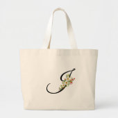 Classic monogram J red white flower mother gift Grote Tote Bag (Voorkant)