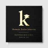 Classic Monogram K And Graduation Cap Grad Party Gastenboek (Voorkant)