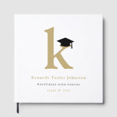 Classic Monogram K And Graduation Cap Grad Party Gastenboek (Voorkant)